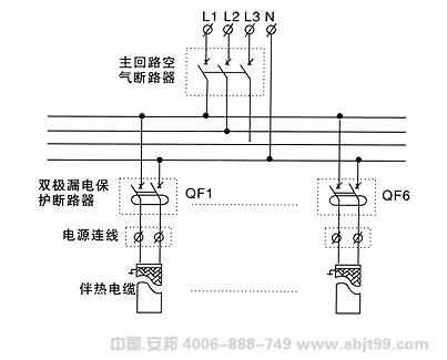 伴热电缆电伴热的标准配电箱典型应用线路图